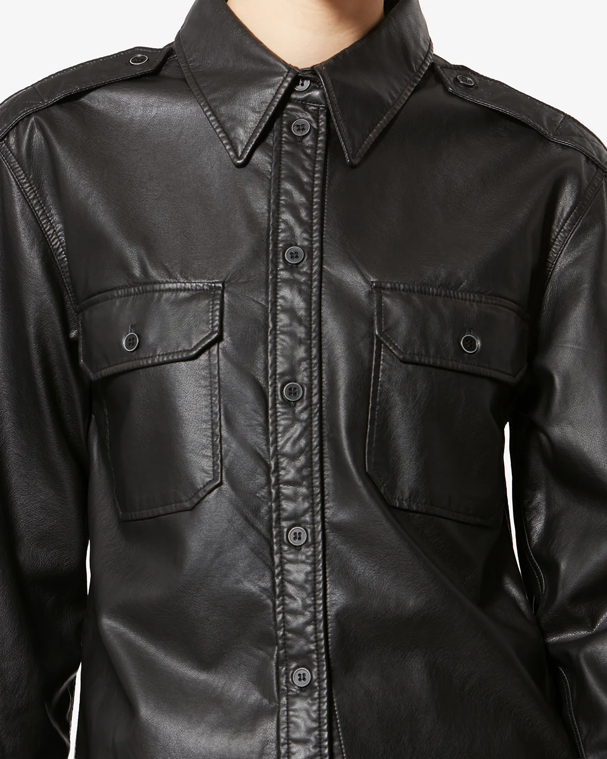 NOEE SHIRT FAUX LEATHER - Image 2