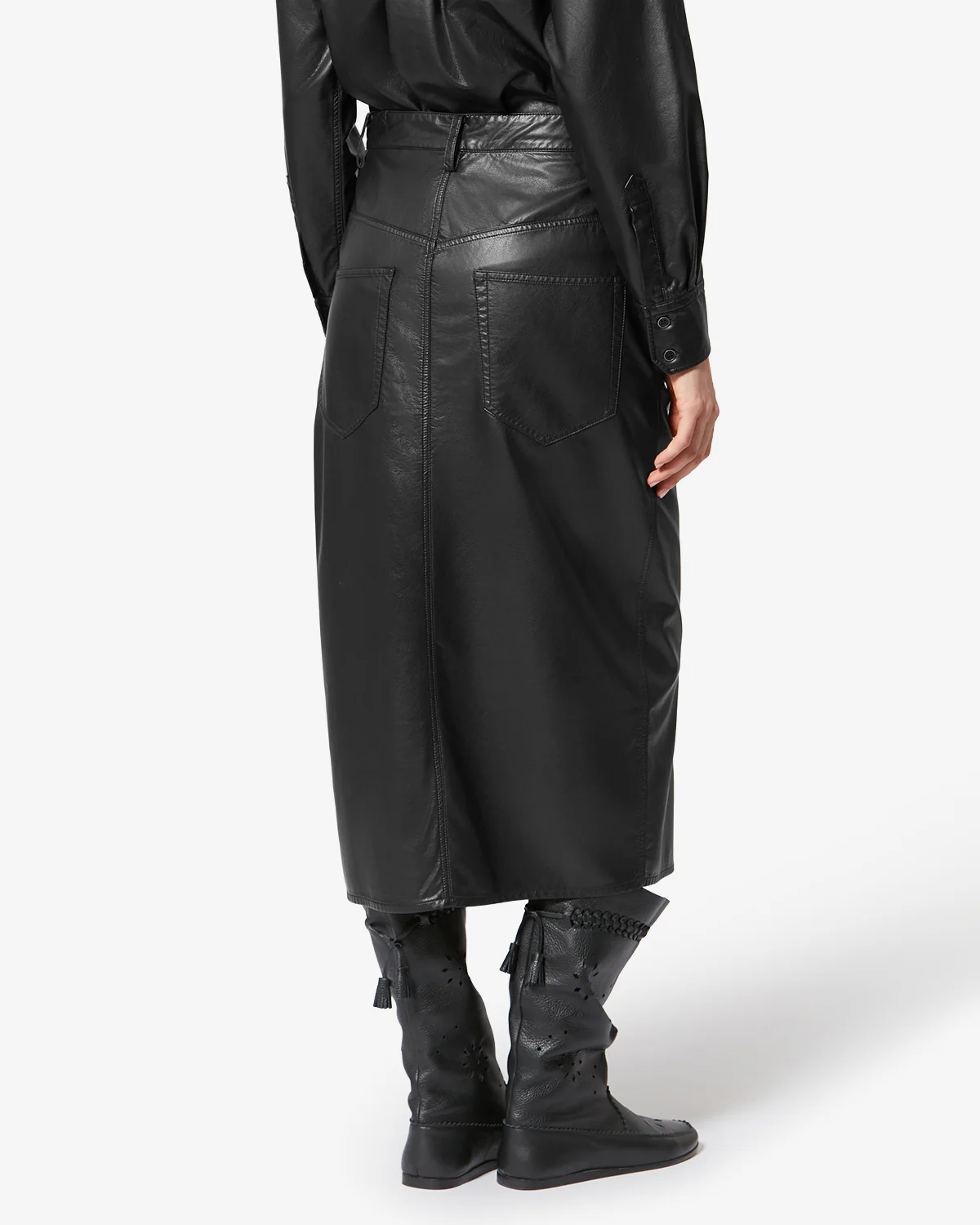 NILAURIA FAUX-LEATHER SKIRT - Image 3