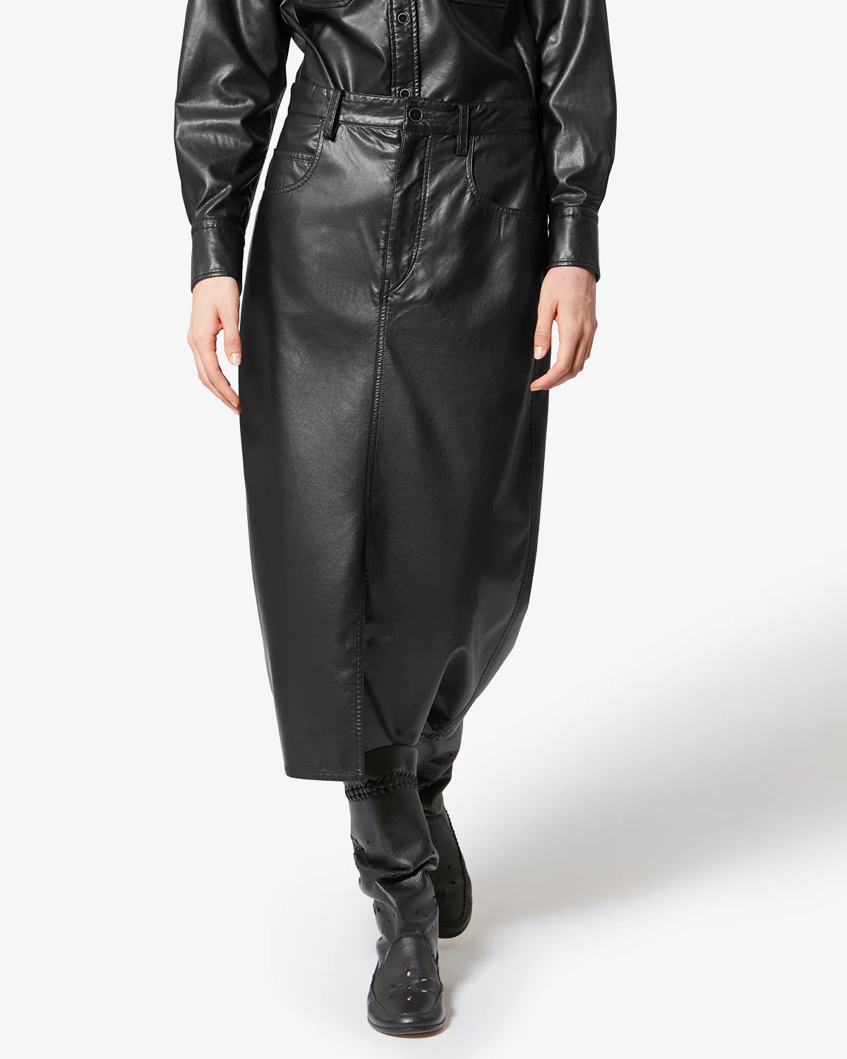 NILAURIA FAUX-LEATHER SKIRT - Image 5