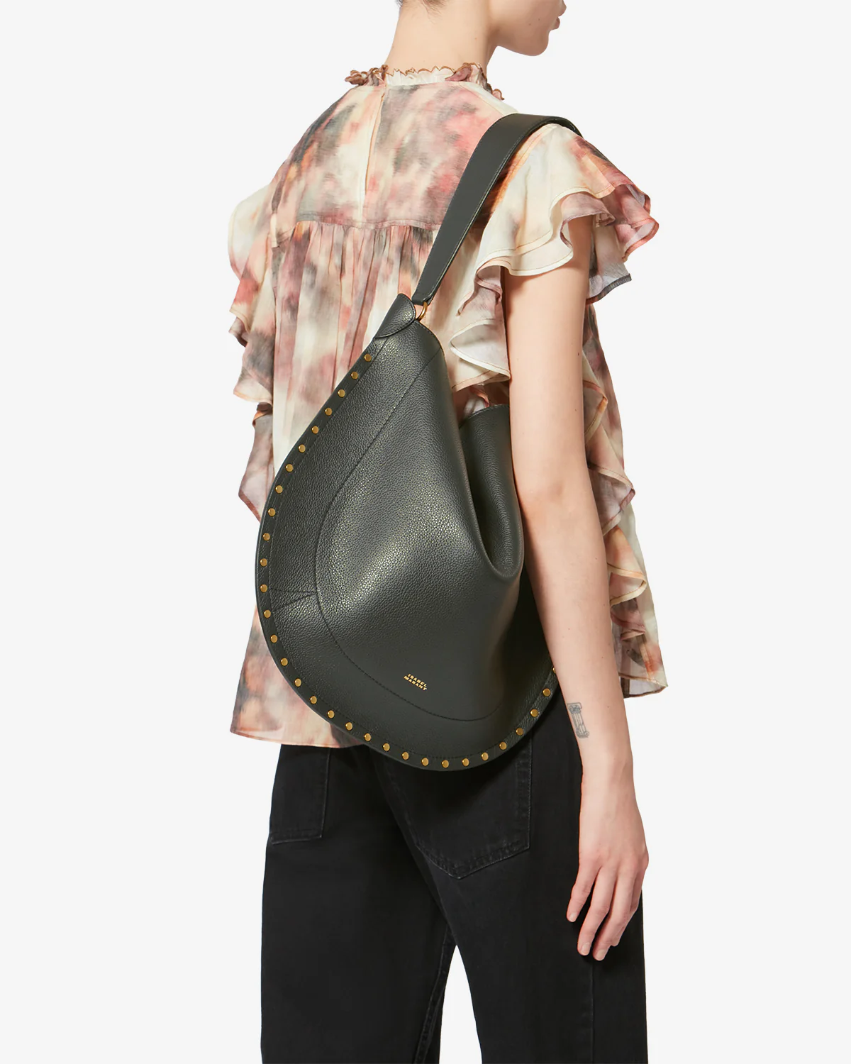OSKAN HOBO SOFT GRAINED LEATHER BAG - Image 3